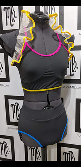 3 three piece multicolor binding with ruffle