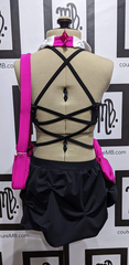 Strappy leo with purse tie bow