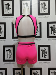 2 two piece crossover top with shorts