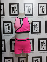 2 two piece crossover top with shorts