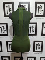 Geometrical leotard with zipper