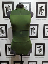 Geometrical leotard with zipper