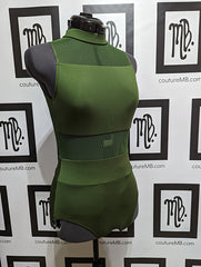 Geometrical leotard with zipper