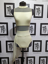 Geometrical leotard with side skirt and zipper