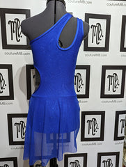 One shoulder leotard with mesh overlay