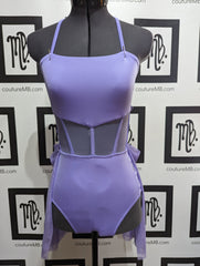 Corset leotard with draped skirt (slim fit)