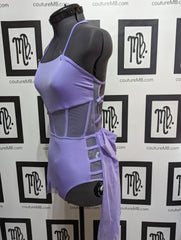 Corset leotard with draped skirt (slim fit)