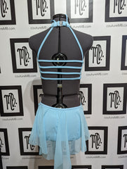 Leotard with cutouts, straps, skirt & roushing
