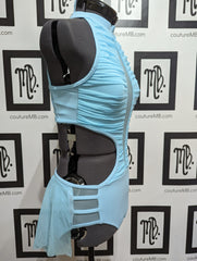 Leotard with cutouts, straps, skirt & roushing