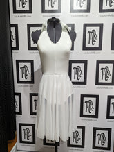 Leotard with skirt & high collar