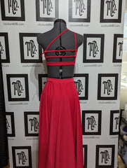 2 two piece with overlay & long skirt