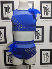 2 two piece with feathers & embellishments