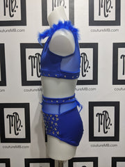 2 two piece with feathers & embellishments