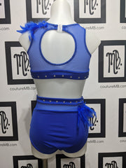 2 two piece with feathers & embellishments