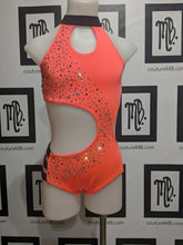Neon leotard with cutouts and embellishments
