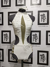 Leotard with hip cutouts, roushing, skirt & embellishments