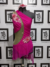 One shoulder leotard with skirt & embellishments