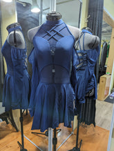 Leotard with sleeves skirt straps