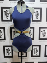 Leotard with cutout and metal hoops rings