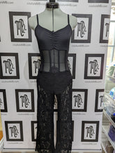 Corset style leotard with attached lace pant **slim fit*"