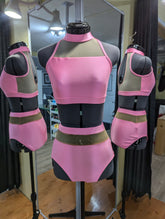 2 two piece nude mesh