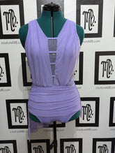 Leotard with roushing overlay and skirt