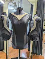 Pleather and nude leotard