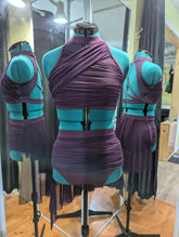 2 two piece with roushing and skirt