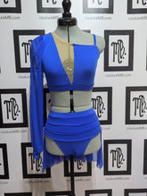 2 two piece mesh cutout, overlay, skirt, sleeve