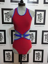 Leotard contrast belt center ring hoop