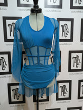 Corset halter faux leo with skirt & sleeves