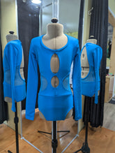 Leotard with mesh cutouts sleeves