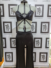 Satin strappy 2 two piece integrated brief wide pant