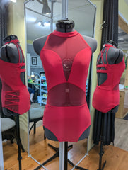 Leotard straps and hip cutout