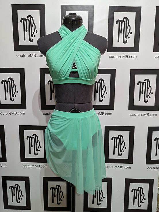 Mint two 2-piece cross-over with skirt MB 16 (adult xxsmall / xsmall)