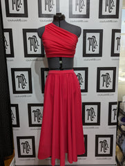 Red Rose two 2-piece with overlay & long skirt MB-26 (adult small)