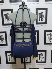 Lacey two piece with sleeves & strap