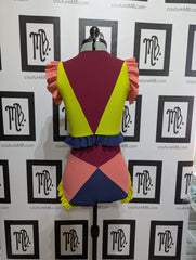 Multicolored ruffle triangle 2 two piece