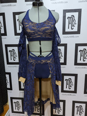 Lacey two piece with skirt & sleeves