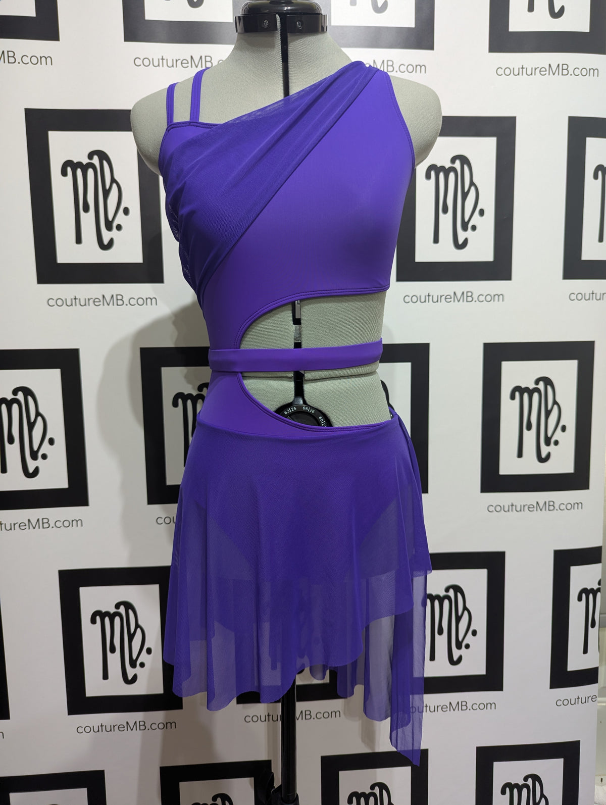 Floating back leotard with skirt