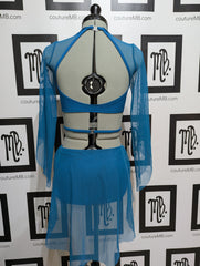 Corset halter faux leo with skirt & sleeves