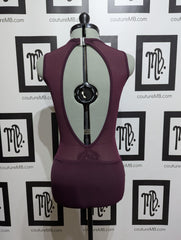 Asymmetrical deep dive leotard