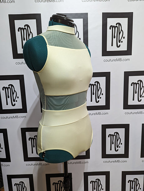 Geometrical leotard with zipper