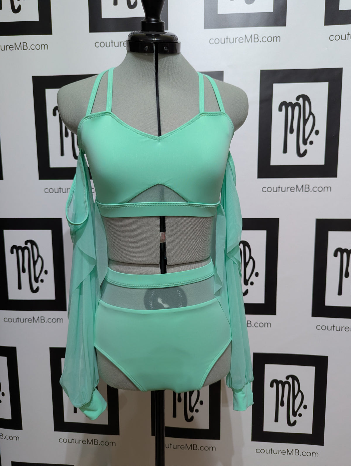 Loving it two piece with mesh & sleeves