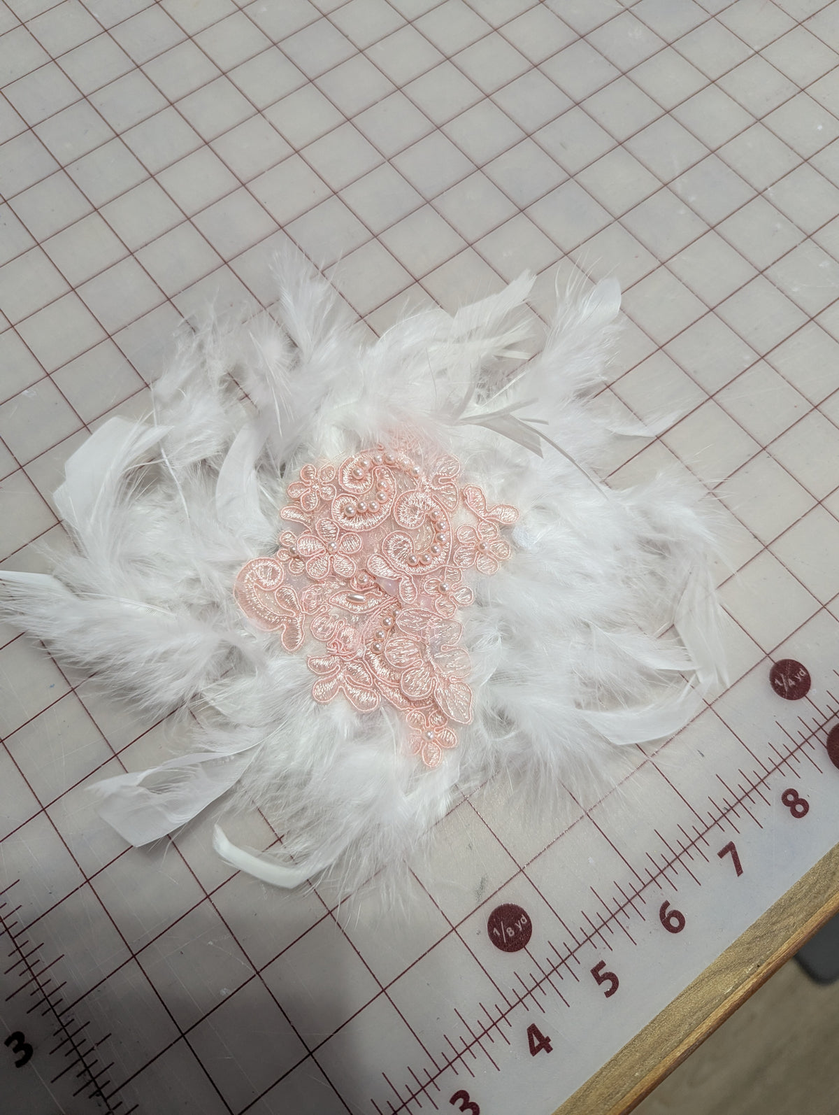 Headpiece - white & rose