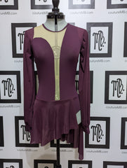 Asymmetrical deep dive with sleeves & skirt