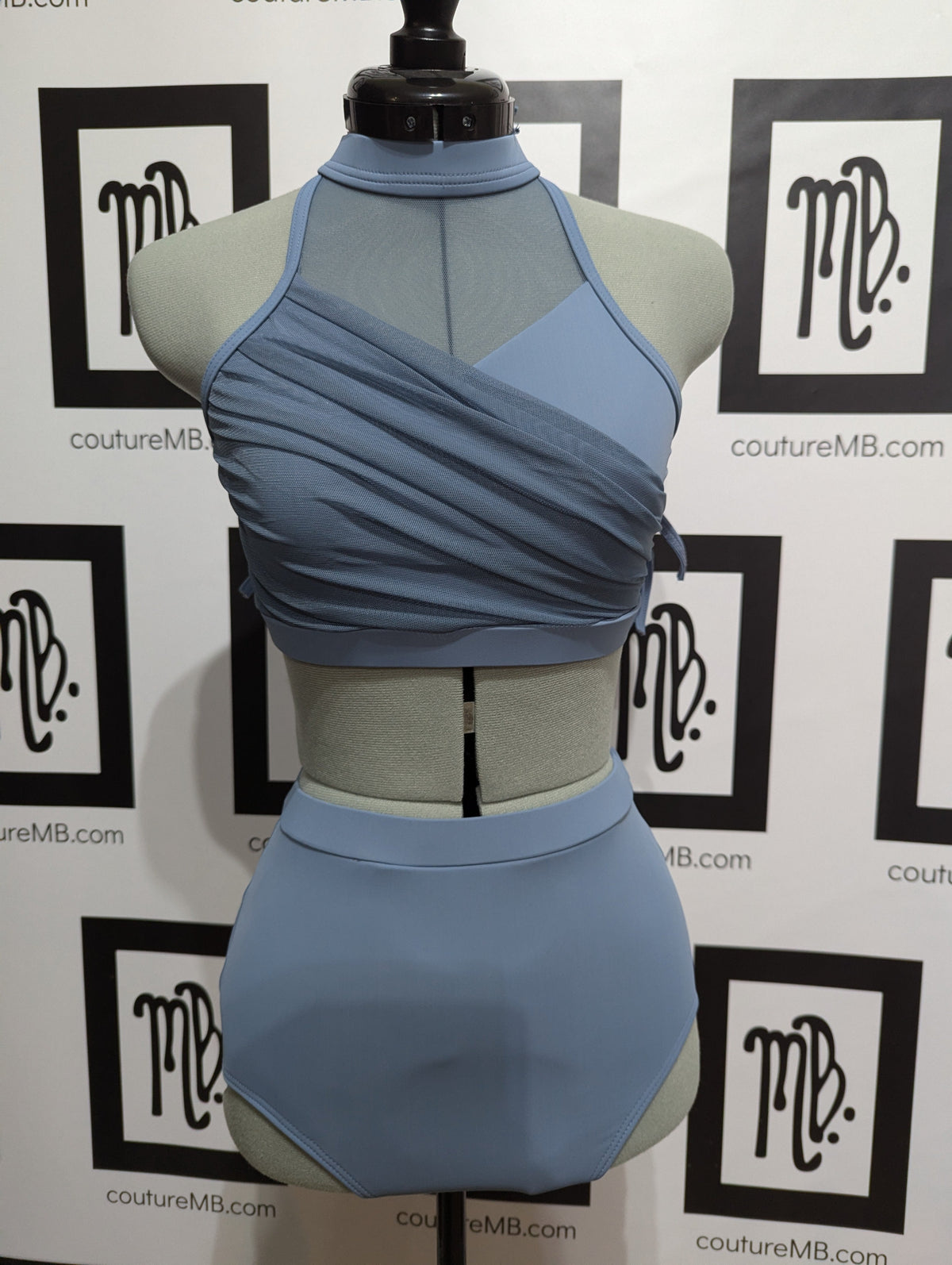 2 two piece mesh overlay strappy