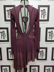 Asymmetrical deep dive with sleeves & skirt