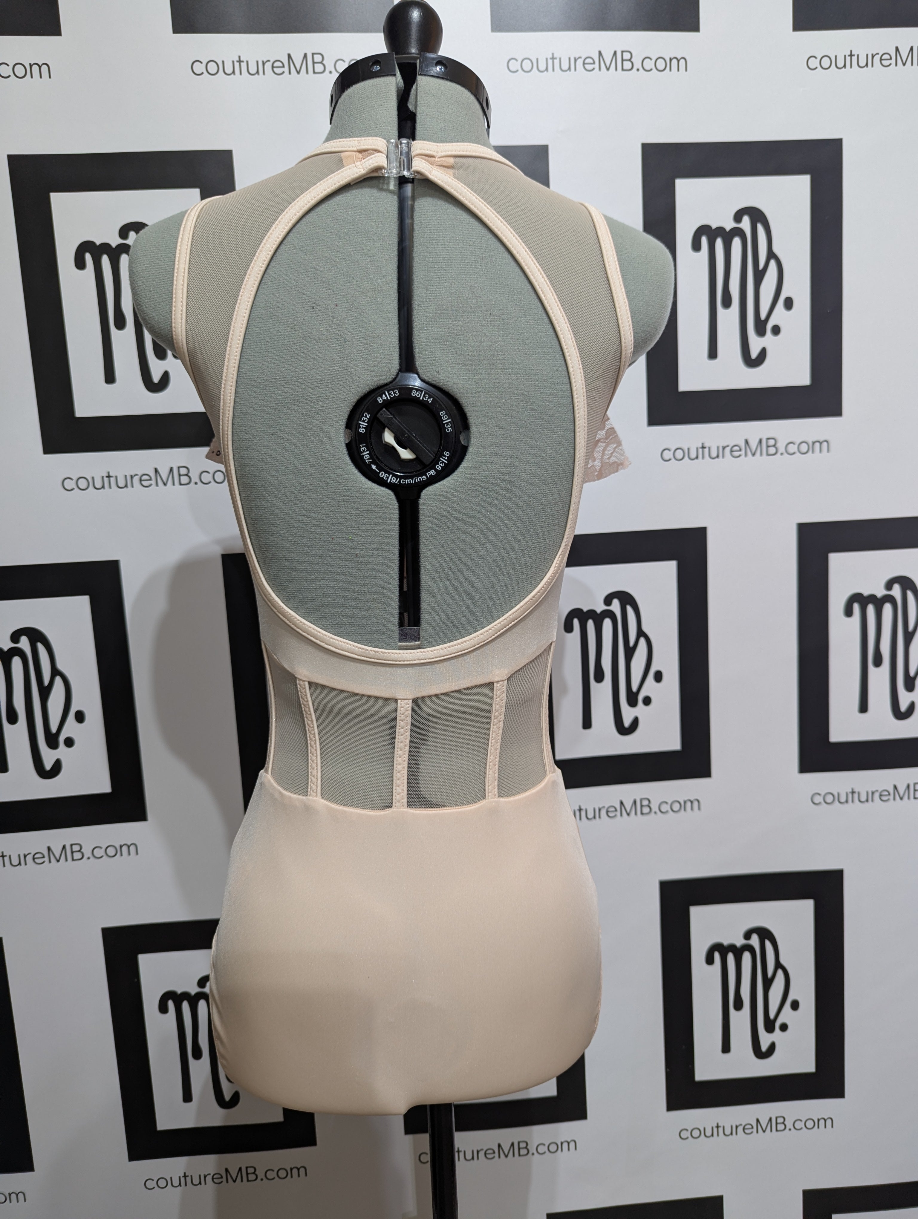 Corset leotard with lace ruffle