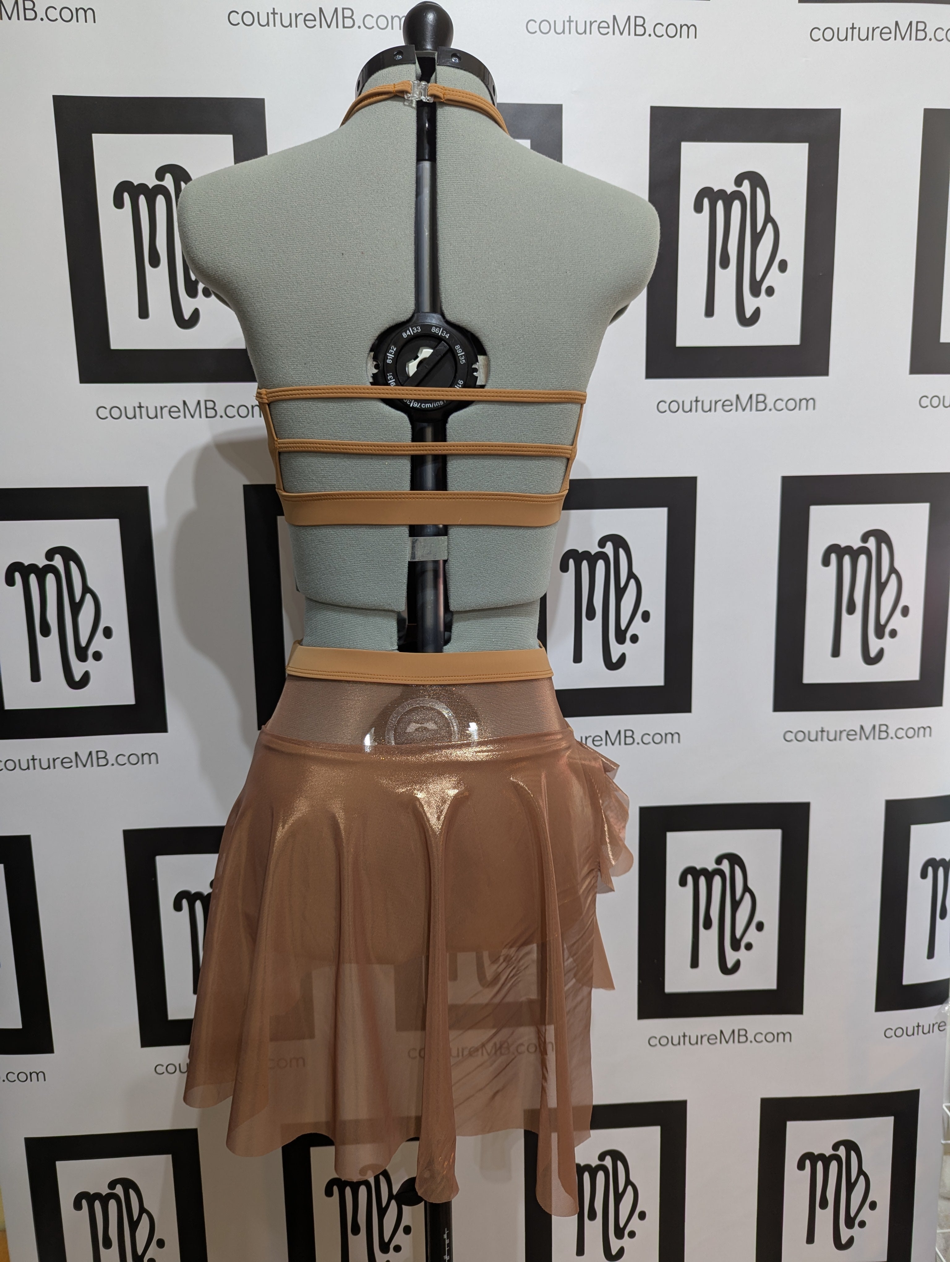2 two piece mesh overlay skirt